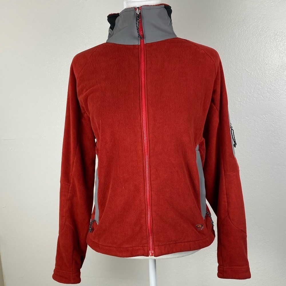 Mountain HardWear Red Orange Full Zip Fleece Jacket women’s‎ size Medium
